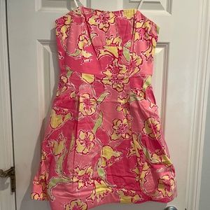 Lilly Pulitzer Hotty Pink Daylily Strapless Dress